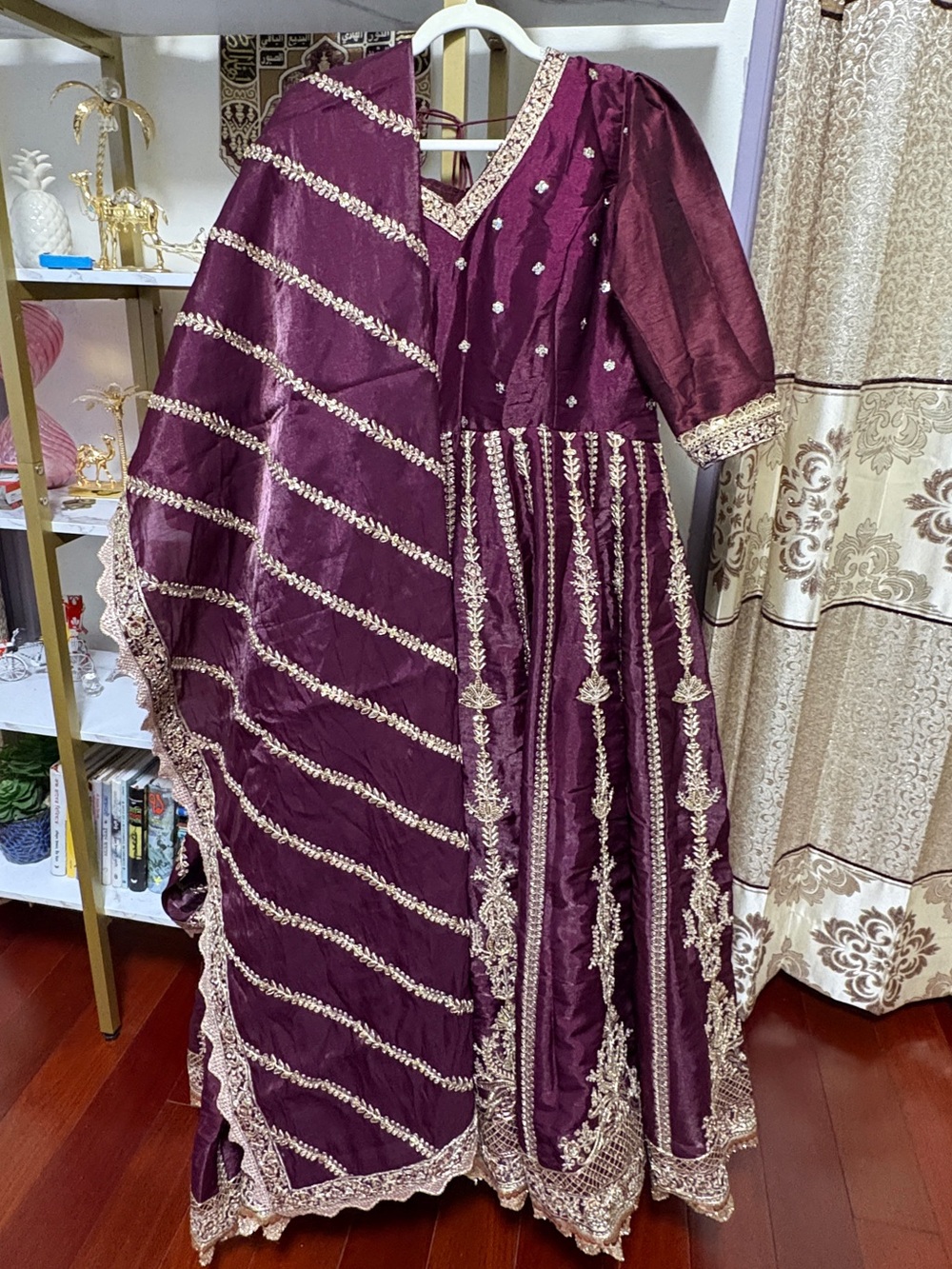 Wine Purple/Burgundy Anarkali Dress- Lashkaraa size Large